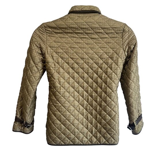 Coach Vintage Quilted Jacket Brown Monogram Logo Print Snap Front XS Womens - Picture 2 of 12